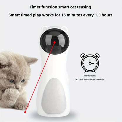 Automatic Laser Cat Toy with Spinning Laser and Smart Timer -Interactive Play Mode, Adjustable Speed,15-Minute Timer,USB/Battery