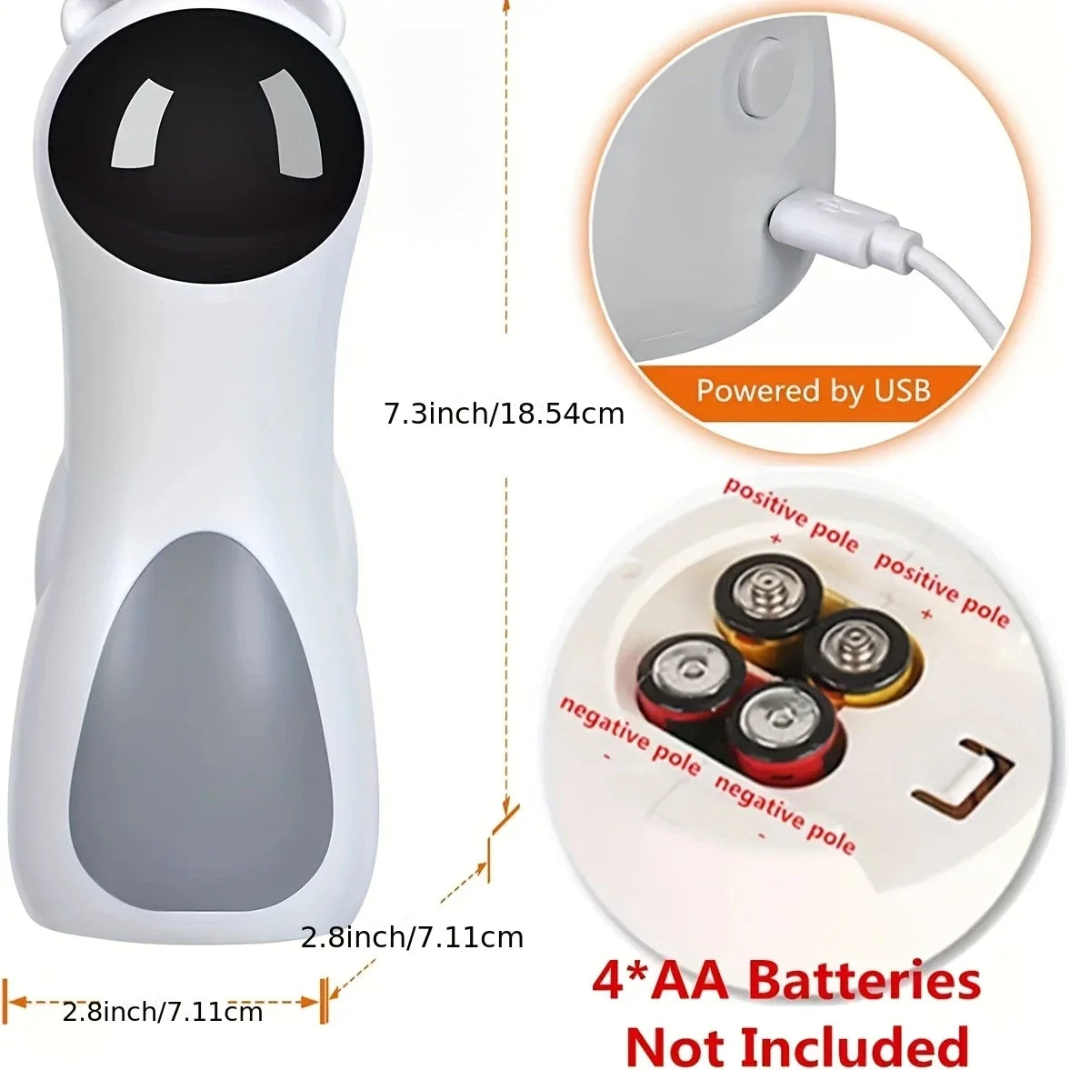 Automatic Laser Cat Toy with Spinning Laser and Smart Timer -Interactive Play Mode, Adjustable Speed,15-Minute Timer,USB/Battery